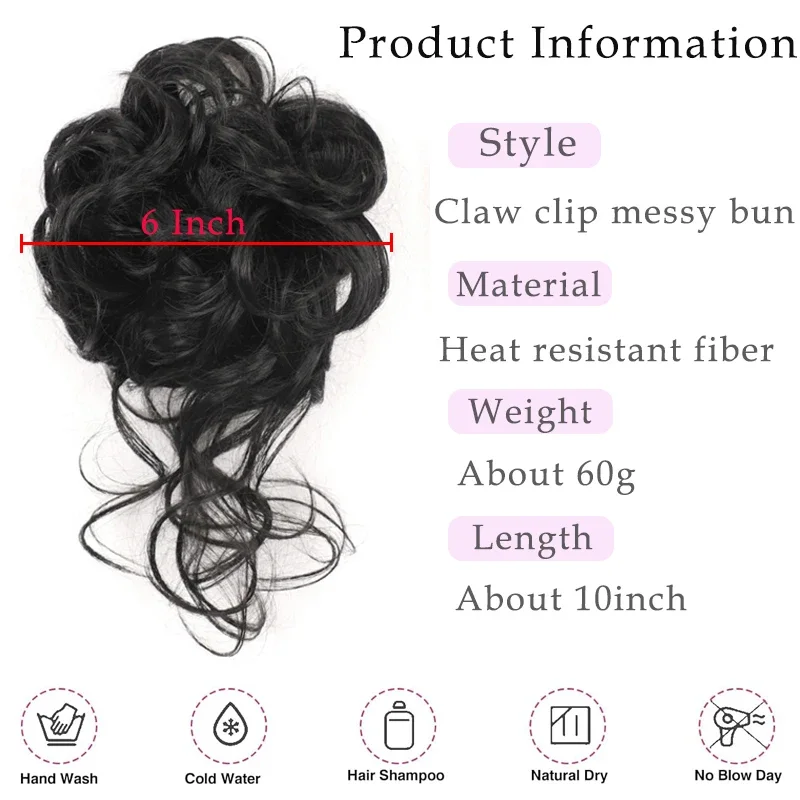 Messy Hair Bun Hair pieces for - Claw Clip Messy Bun Hair Piece recension och pris