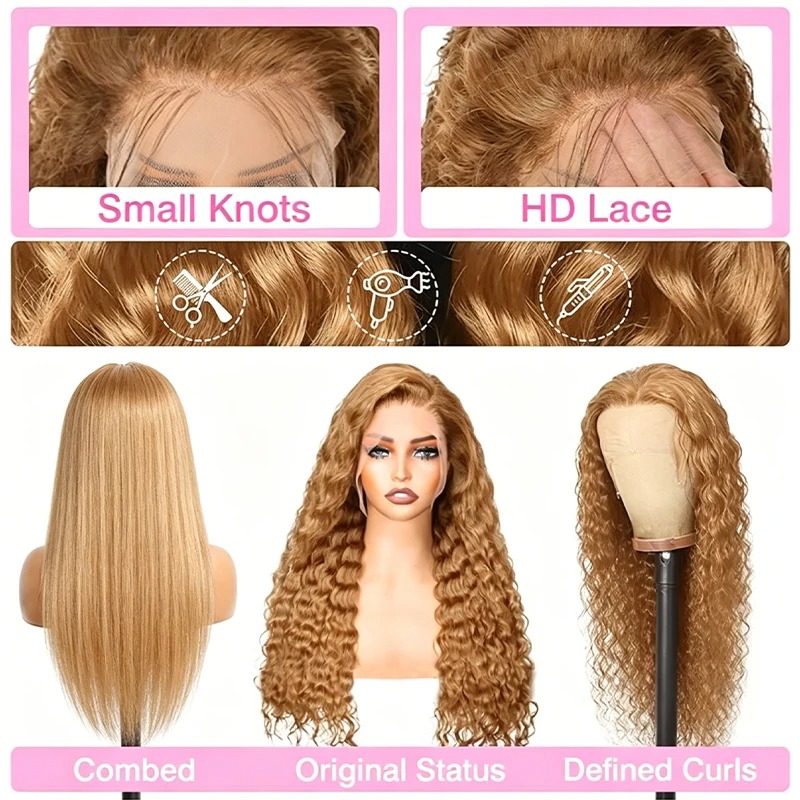 34 38Inch Honey Blonde Wig Hum - Hd Lace Frontal Wig Human Hair Pre Plucked recension och pris