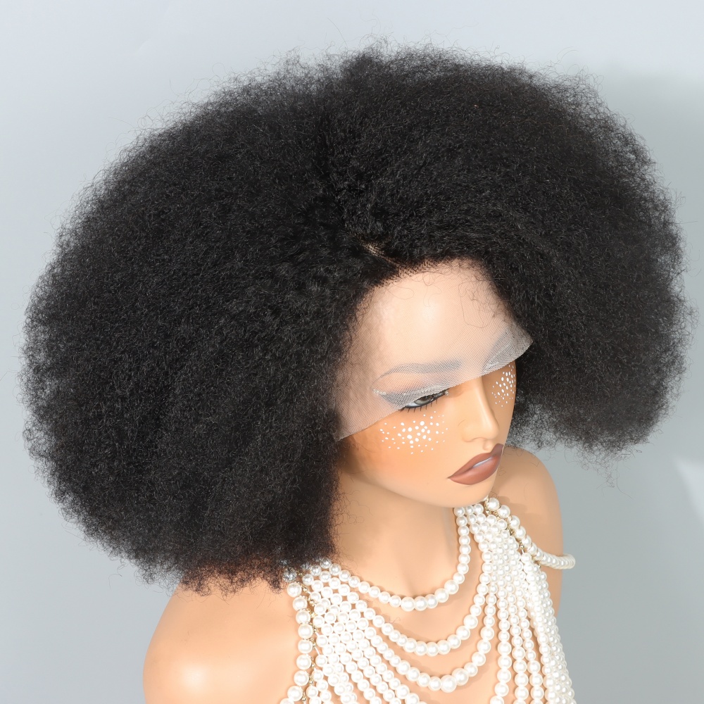 14 Inch Afro Wigs for Black Wo - Glueless Wear And Go Human Hair Wig recension och pris