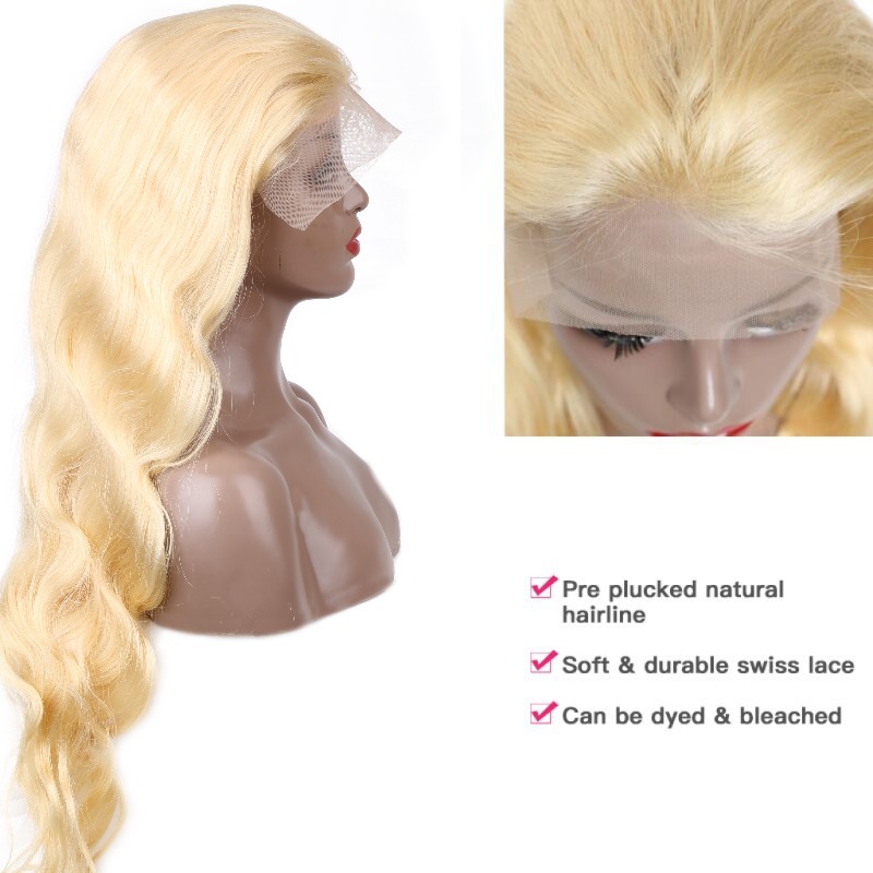 613 Honey Blonde 13x4 Lace Fro - 613 Blonde Body Wave Lace Front Wig recension och pris