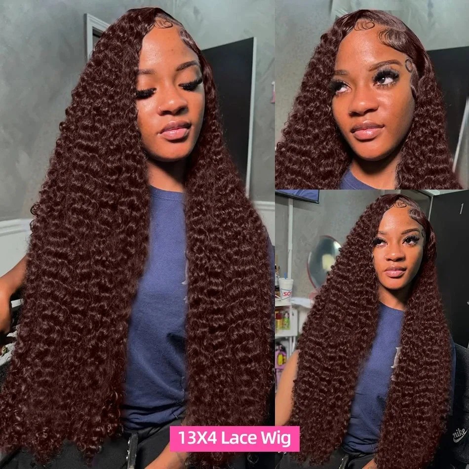 Curly Lace Front Wig Chocolate - Hd Lace Frontal Wig Human Hair Pre Plucked recension och pris